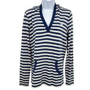Vineyard Vines Hoodie Long Sleeve Striped Casual Pullover Top Blue Small